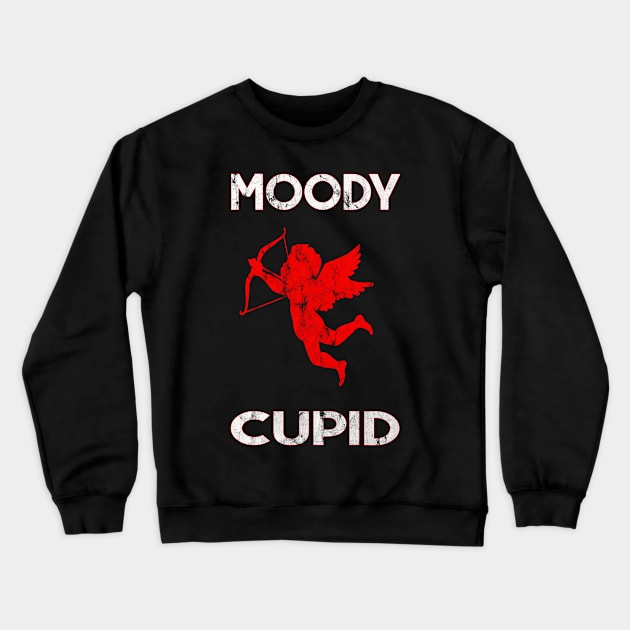 Moody Cupid Valentines Day Crewneck Sweatshirt by familycuteycom